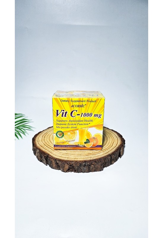 Acorbic Vit C-1000mg Mix Powder Drink, Orange Flavour